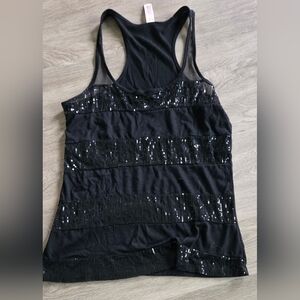No Boundaries Black Sequin Stripe Tank